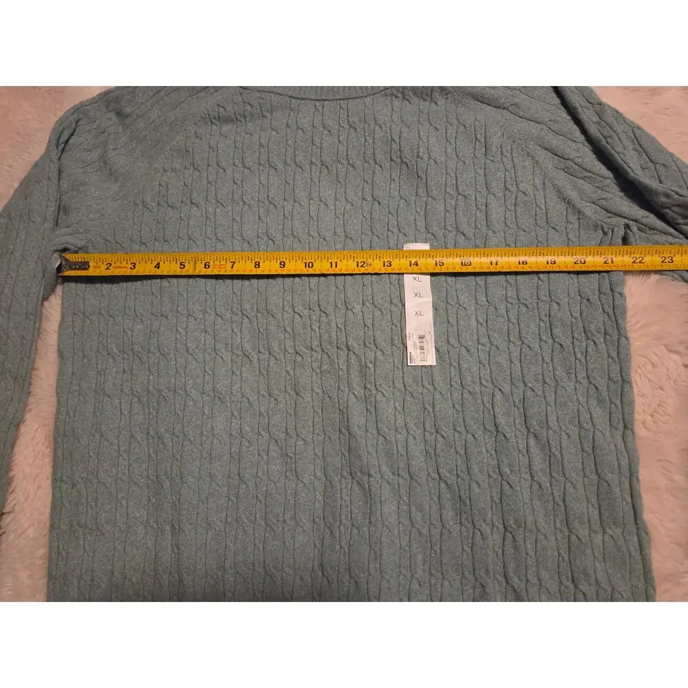 Croft & Barrow The Extra Soft Sweater Light Sage Cable Knit Women's XL New